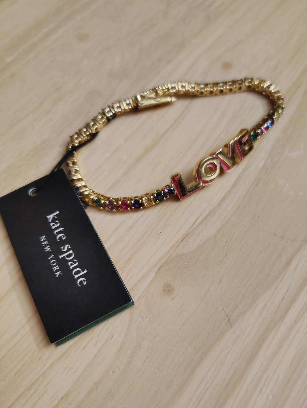 Kate Spade Love Rainbow Crystal Gold Bracelet